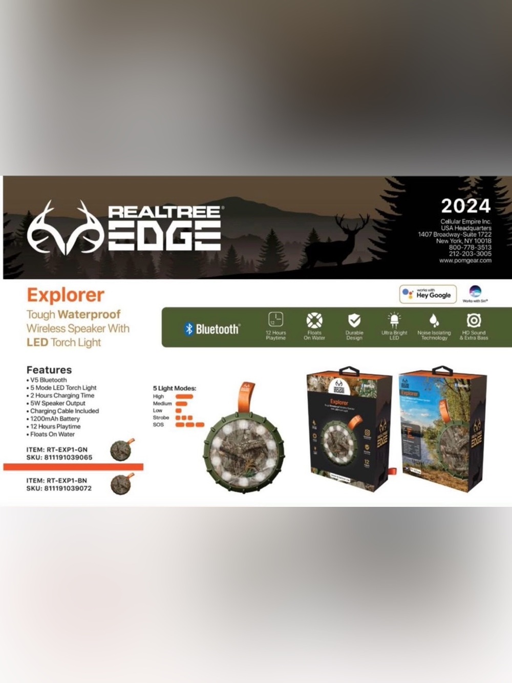 Realtree Explorer Waterproof Wireless Speaker New in Box - Picture 6 of 6